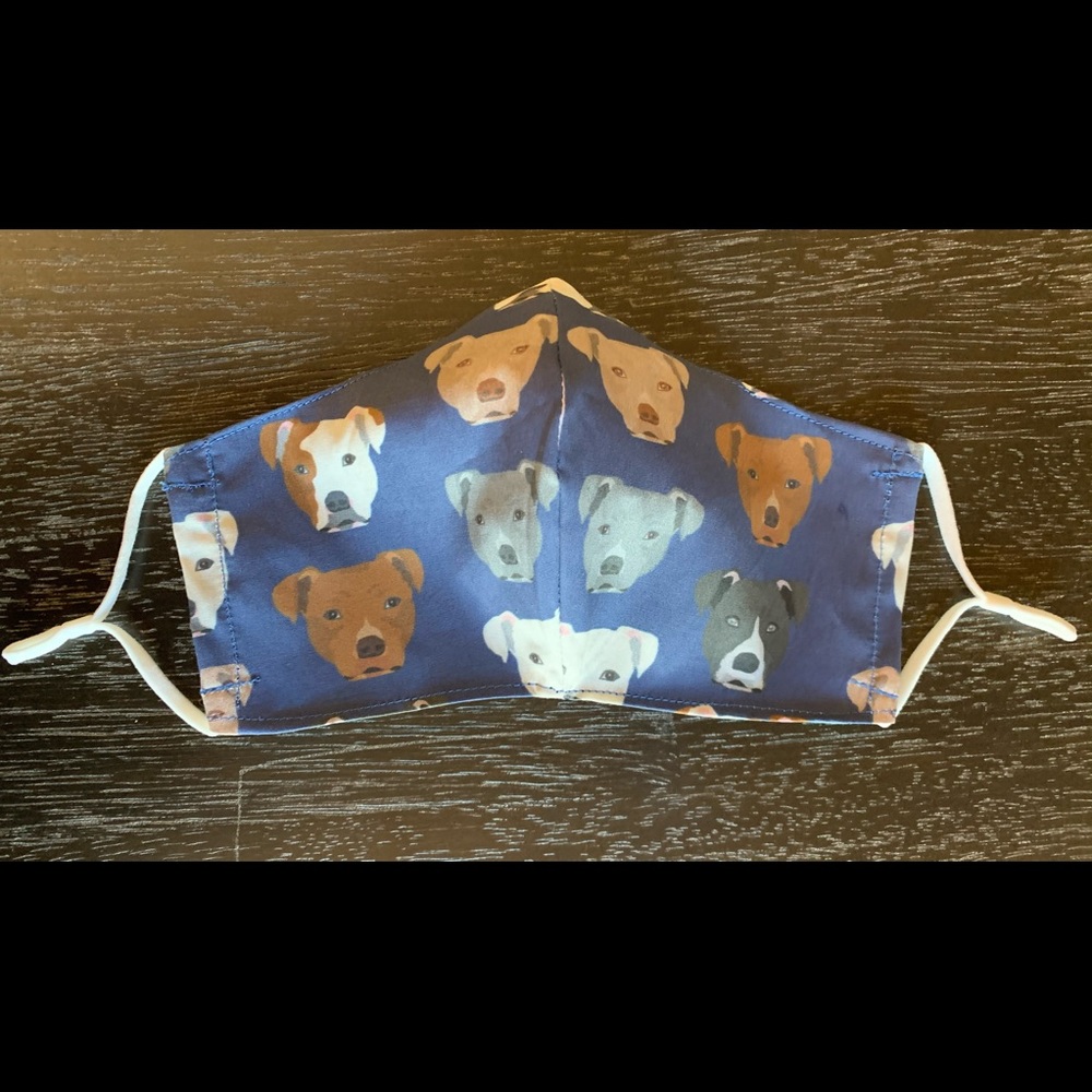 Fitted Pittie mask w adjustable ear loops